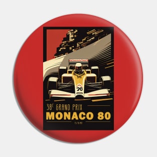 1980 Monaco Grand Prix Travel Poster Pin