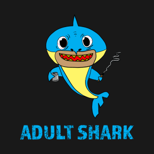 Adult Shark Funny Baby Shark Parody T-Shirt