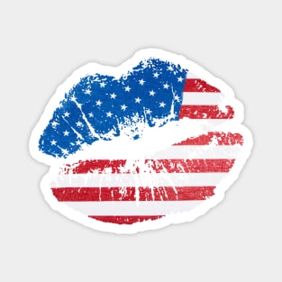 4th of July American flag patriotic lips Magnet