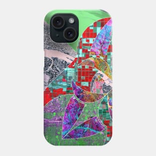 global mapping in landscape city collage Phone Case