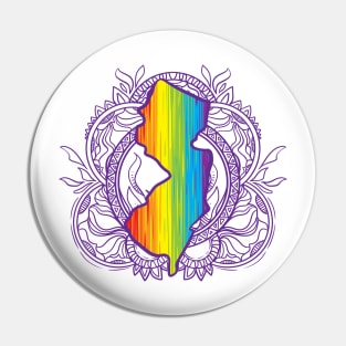 New Jersey Mandala Pride Pin