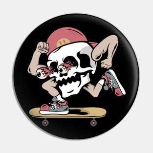 Skate and skull Pin