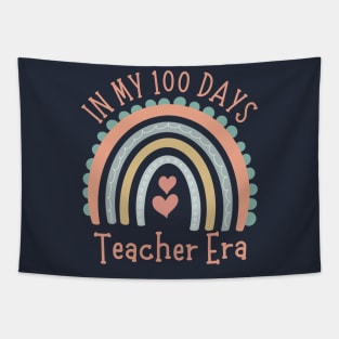 In My 100 Days Teacher Era Cute Rainbow Tapestry