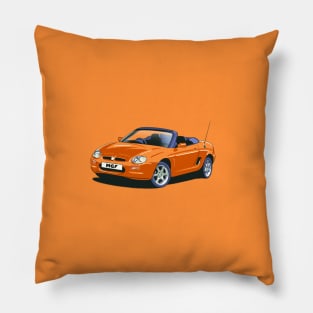 MG MGF Car in Volcano orange Pillow