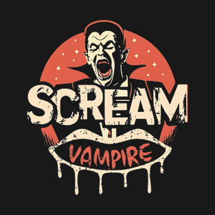 Vintage Halloween Vampire Scream T-Shirt