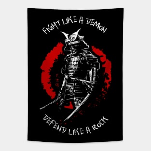 Fight like a demon. Defend like a rock. (Warrior Mindset) Tapestry