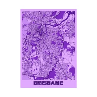 Brisbane - Australia Lavender City Map T-Shirt