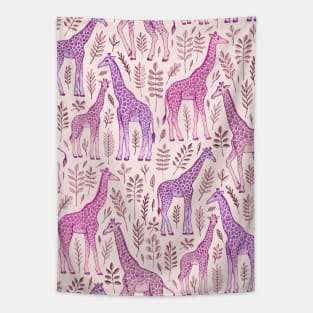 Pink Giraffe Pattern Tapestry