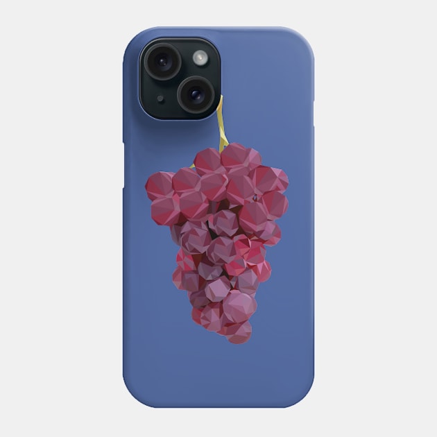 Grapes Low Poly Art Phone Case by TheLowPolyArtist