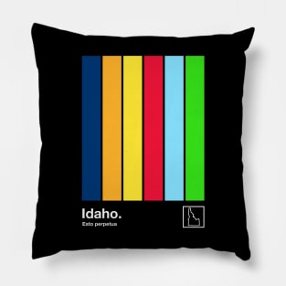 Idaho State Flag  // Original Minimalist Artwork Poster Design Pillow