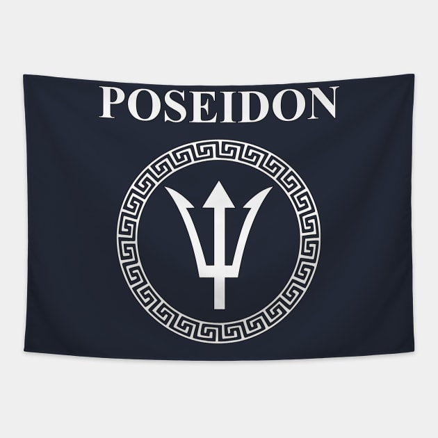 Poseidon Ancient Greek God Tapestry by AgemaApparel