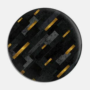 Golden Shooting Stars at Night - Abstract Charcoal Pattern Pin