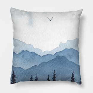 Watercolor mountains Pillow