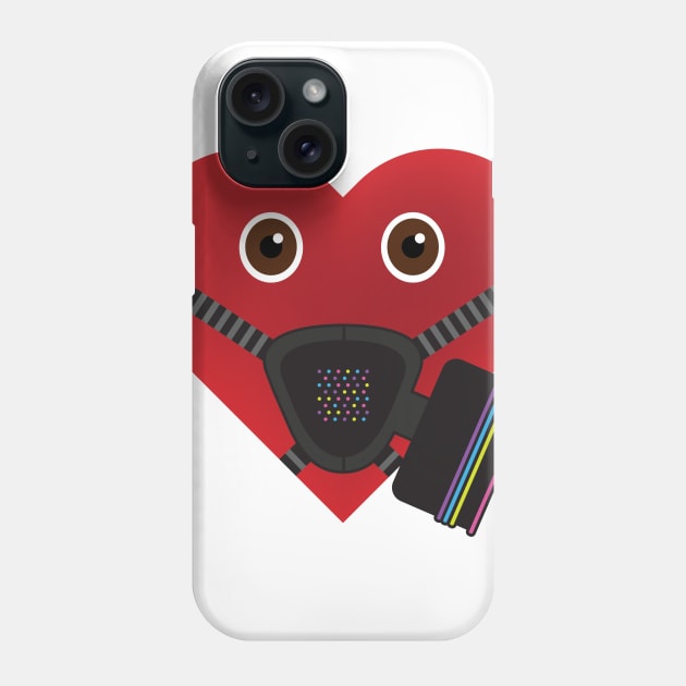 Masked Heart - Half Respirator Phone Case by Madethisforme