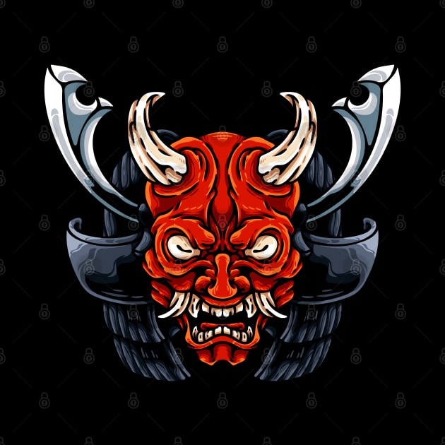 Oni And Samurai Helmet by andhiika