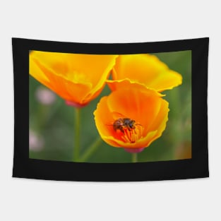 Bee and poppies Tapestry