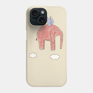 "pink elephant tired of flying" Phone Case