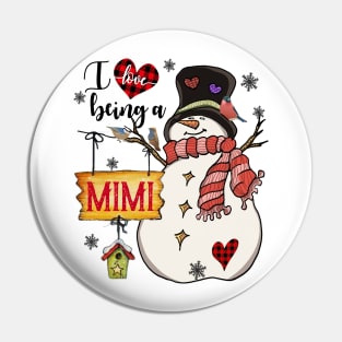 Grandma Gifts I Love Being A Mimi Snowman Matching Family Christmas Gifts Pin