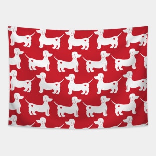 Dachshund pattern in red Tapestry