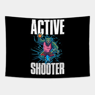 Active Shooter Basketball Funny Basketball Gift Tapestry