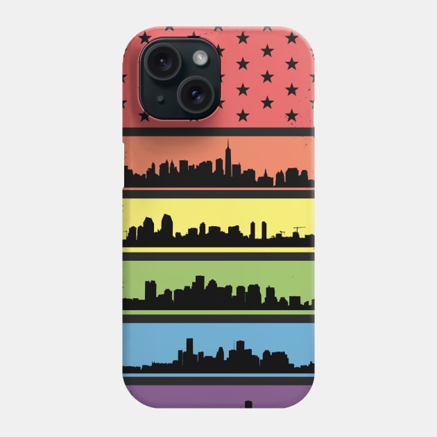 LGBT Pride Rainbow City Skyline Phone Case by ProudToBeHomo