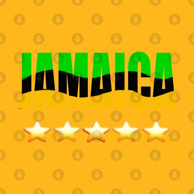 Reggae Rasta Jamaican colours  Five star rating - National flag colors Jamaica by Artonmytee