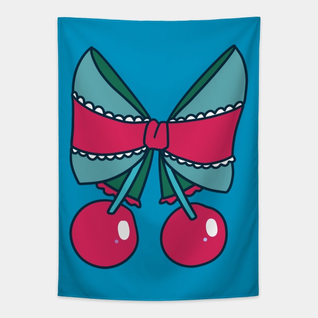 Cherry Bow Tapestry by saradaboru