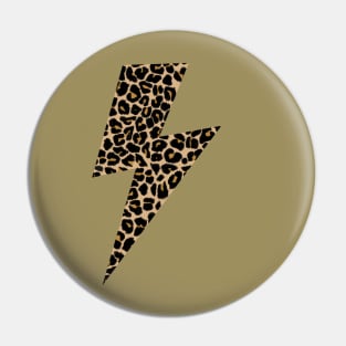 Leopard Print on Lightning Bolt Design Pin