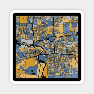 Columbus Map Pattern in Blue & Gold Magnet