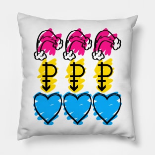 Pan Pride Flag in Symbols! Pillow