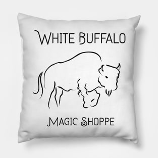 White Buffalo black letters Pillow