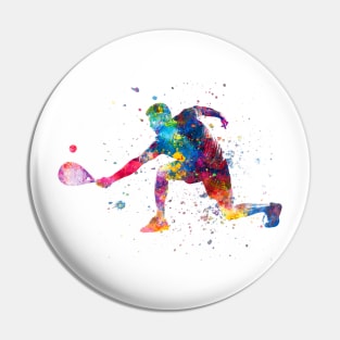 Watercolor paddle player Pin