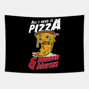 Halloween Party Gift For A Horror Movie And Pizza Tapestry