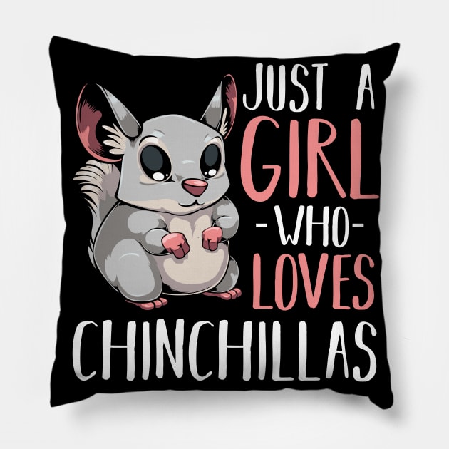 Chinchilla - Just A Girl Who Loves Chinchillas - Funny Saying Pillow by Lumio Gifts