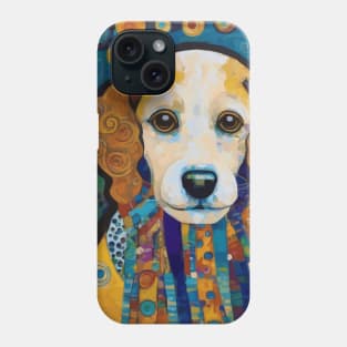 Gustav Klimt Dog with Colorful Scarf Phone Case