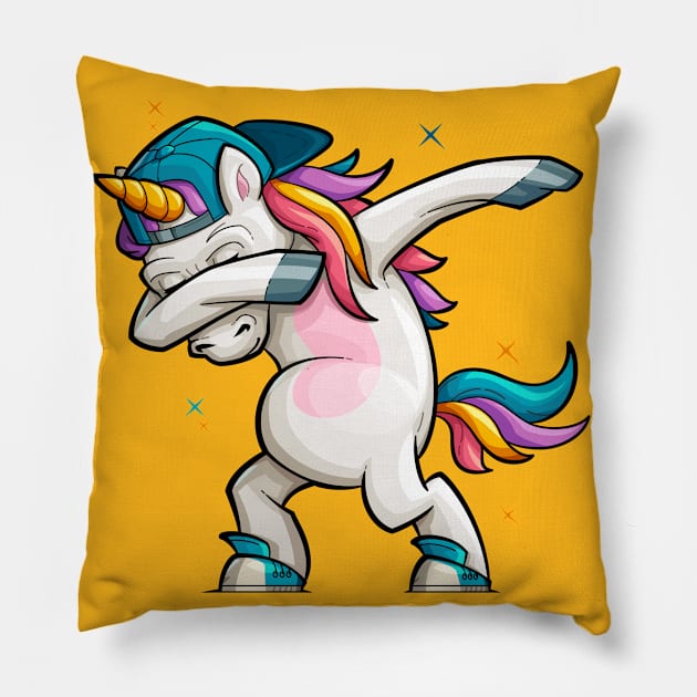 Dj Unicorn Dabbing Pillow by Kachow ZA