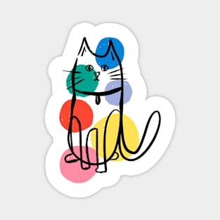 Abstract cat number 2 Magnet