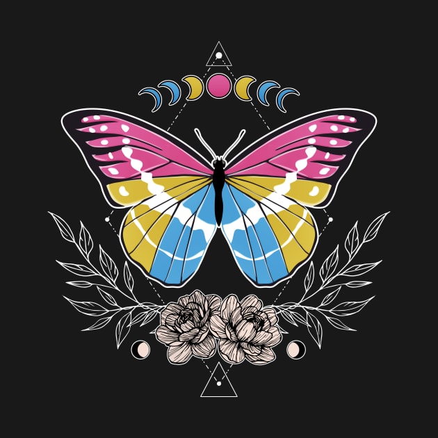 Pansexual Butterfly LGBT Pride Flag by Psitta