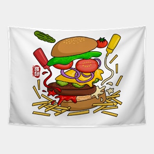 Deconstructed Burger (color) Tapestry