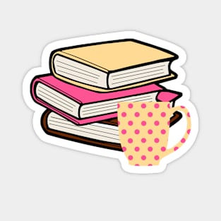 Books And Coffee A Perfect Pair - Cute Book Art Cute Coffee Art Magnet