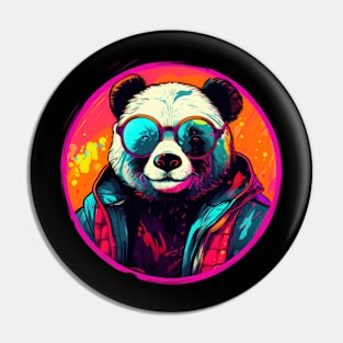 Cool Animals: Cartoon Vintage Funny Cool Panda Pin