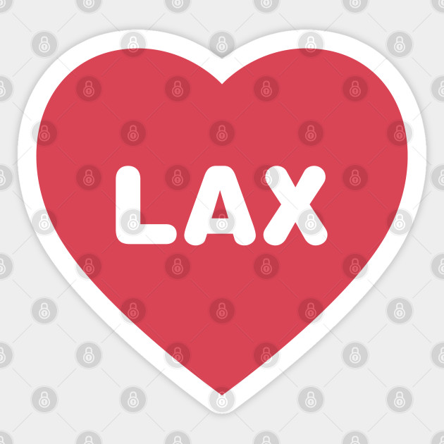 LAX (Los Angeles Airport) California Bold Red Heart - Lax - Sticker
