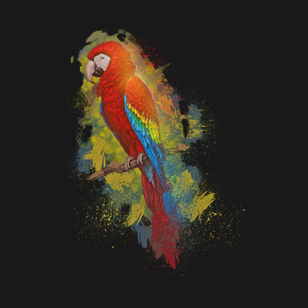 Perched Scarlet Macaw by Hutchew