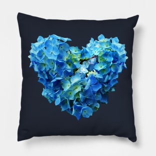 Hydrangeas - Blue Hydrangea Heart Pillow