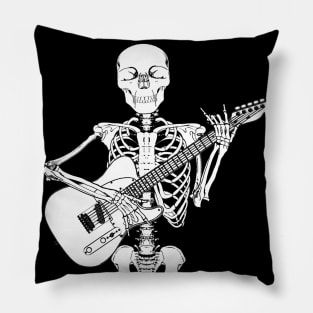 Skeleton On Guitar Pillow