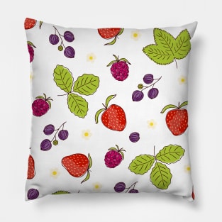 berry mix raspberry strawberry currant Pillow