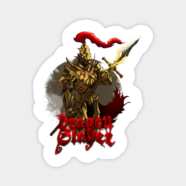 Dragon Slayer Ornstein Magnet by DikkiDirt