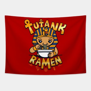 Funny Cute Kawaii King Ramen Eating Egyptian Tutankhamen Pharaoh Ramen Meme Tapestry