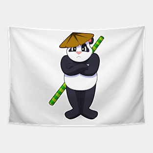 Panda at Stick fight Martial arts Tapestry