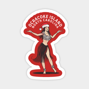 Ocracoke Island, NC Christmas Vacationing Holiday Hula Girl Magnet